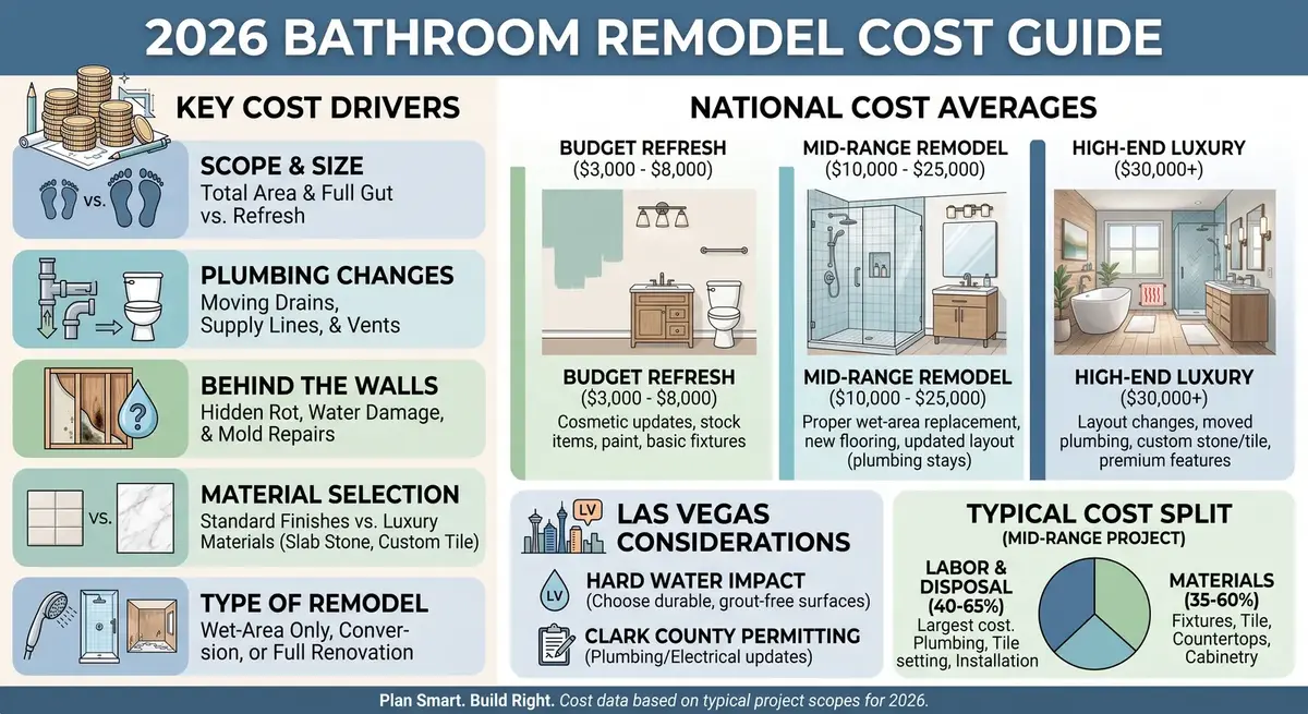 Bathroom Remodel Cost in 2026: What It Really Costs by Scope